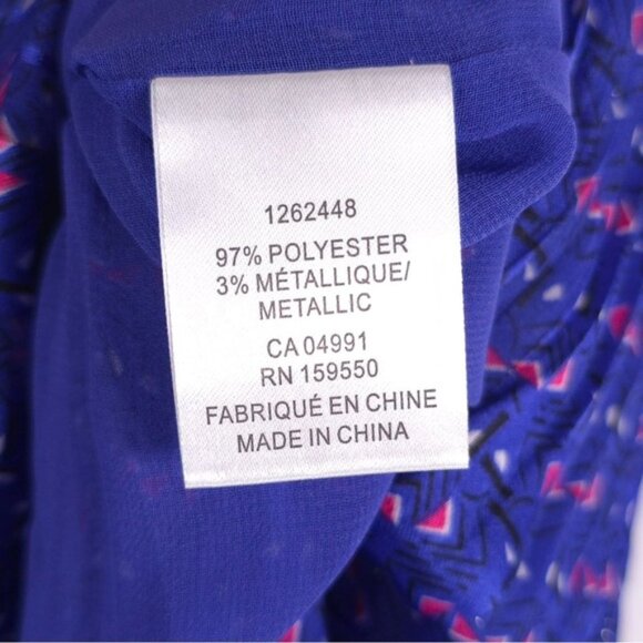 NWOT Maison d'Amélie Skirt Blue Satin Pleated Royal Semi Sheer Silky Twee SMALL - Picture 9 of 10